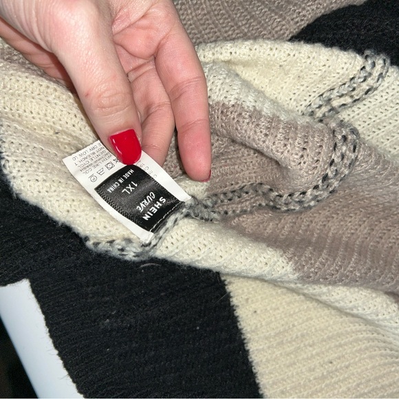 SHEIN Essnce Plus Color Block Drop Shoulder Duster Cardigan - Picture 6 of 6